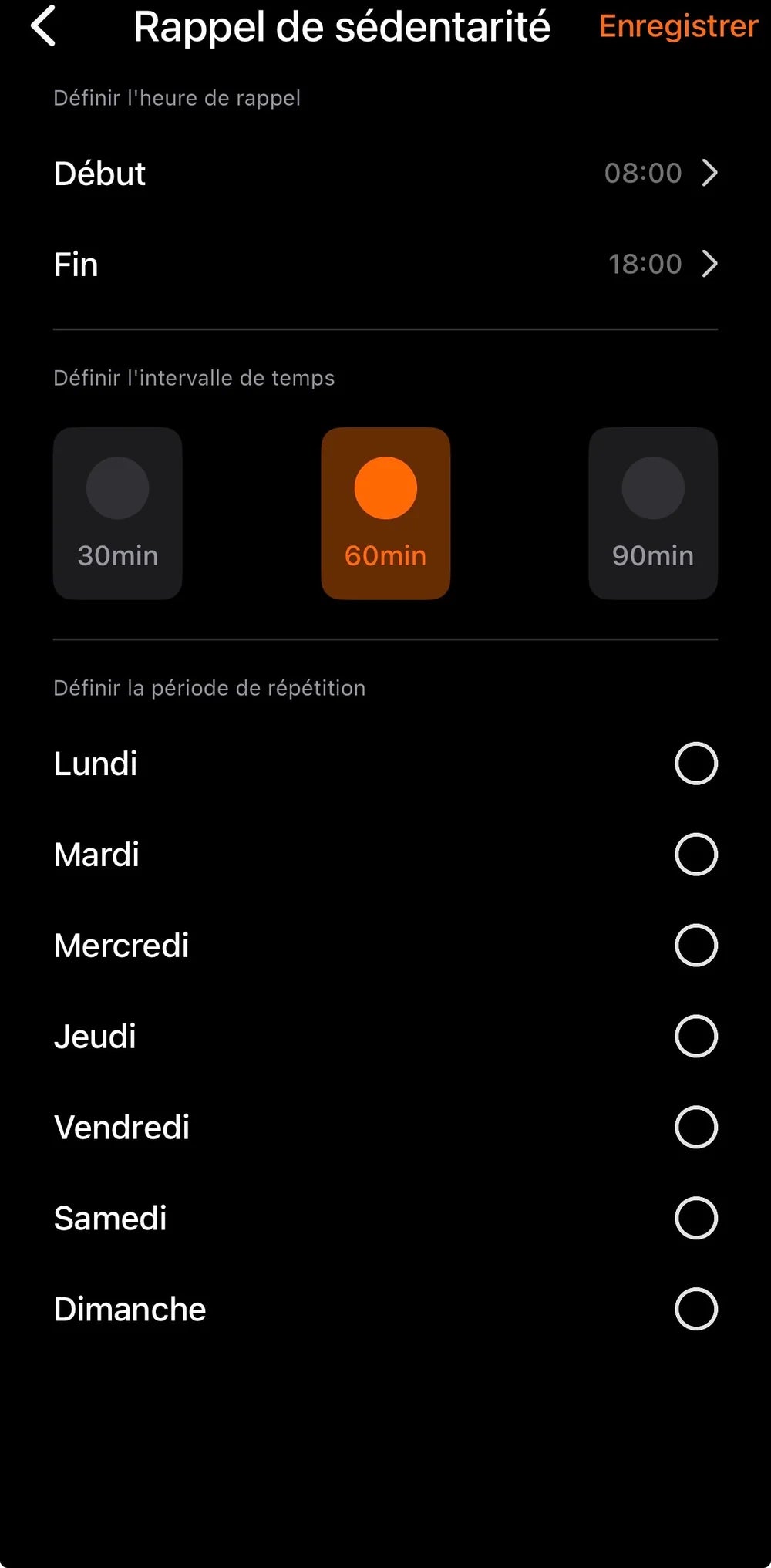 Rappel de mouvement